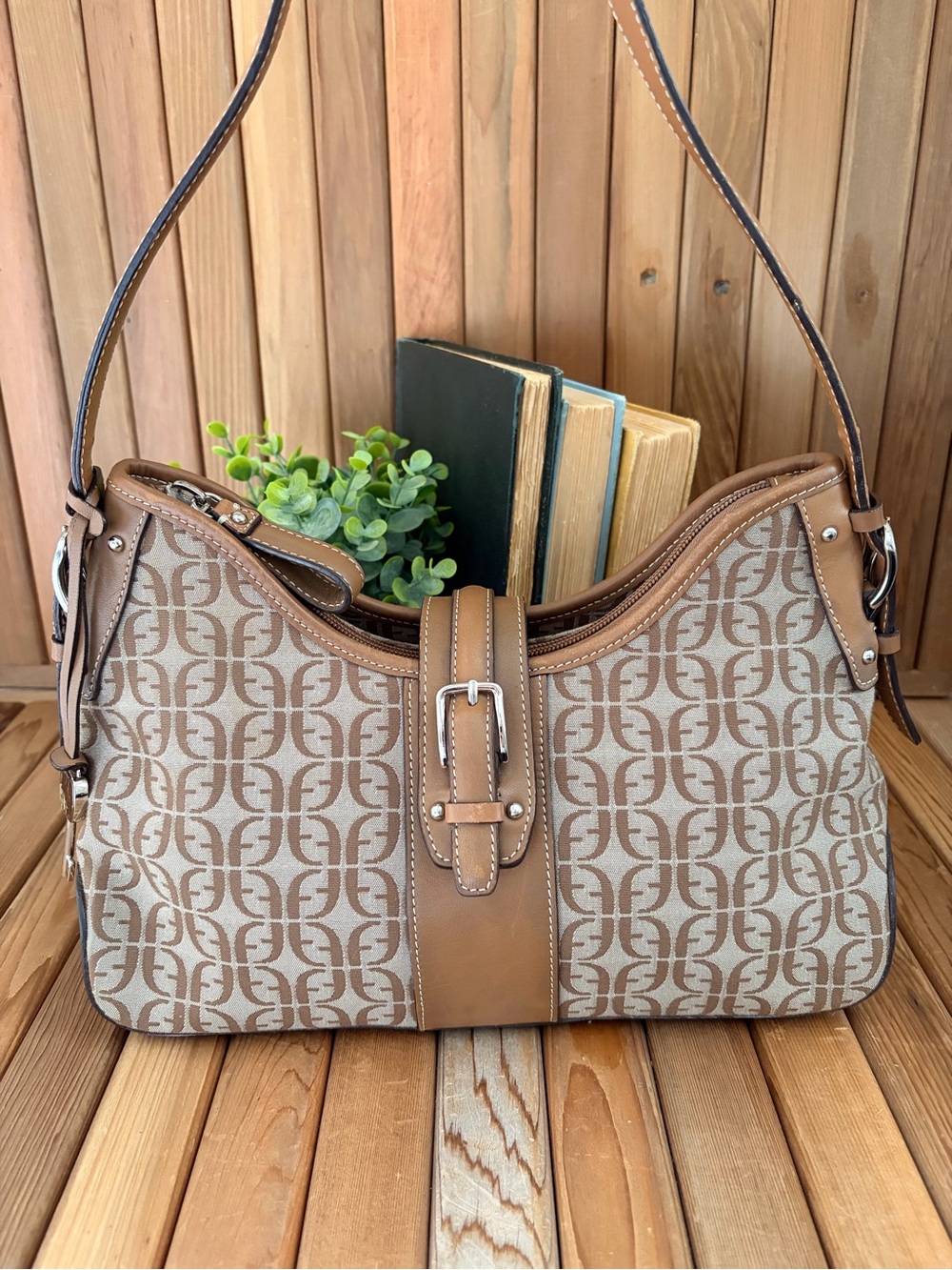 Fossil Monogram Jacquard Hobo Bag, Vintage Y2K